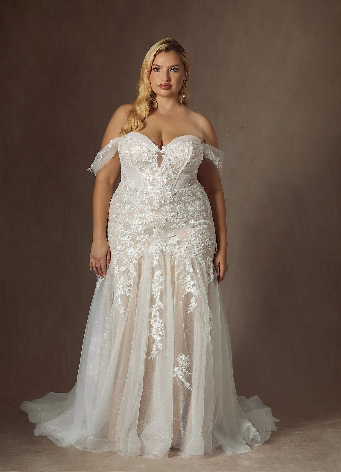 Azazie Leilani Diamond White Nude Mermaid Sequins Tulle Dress Ready to Ship | Azazie Azazie Leilani Diamond White Nude Mermaid Sequins Tulle Dress Ready to Ship | Azazie