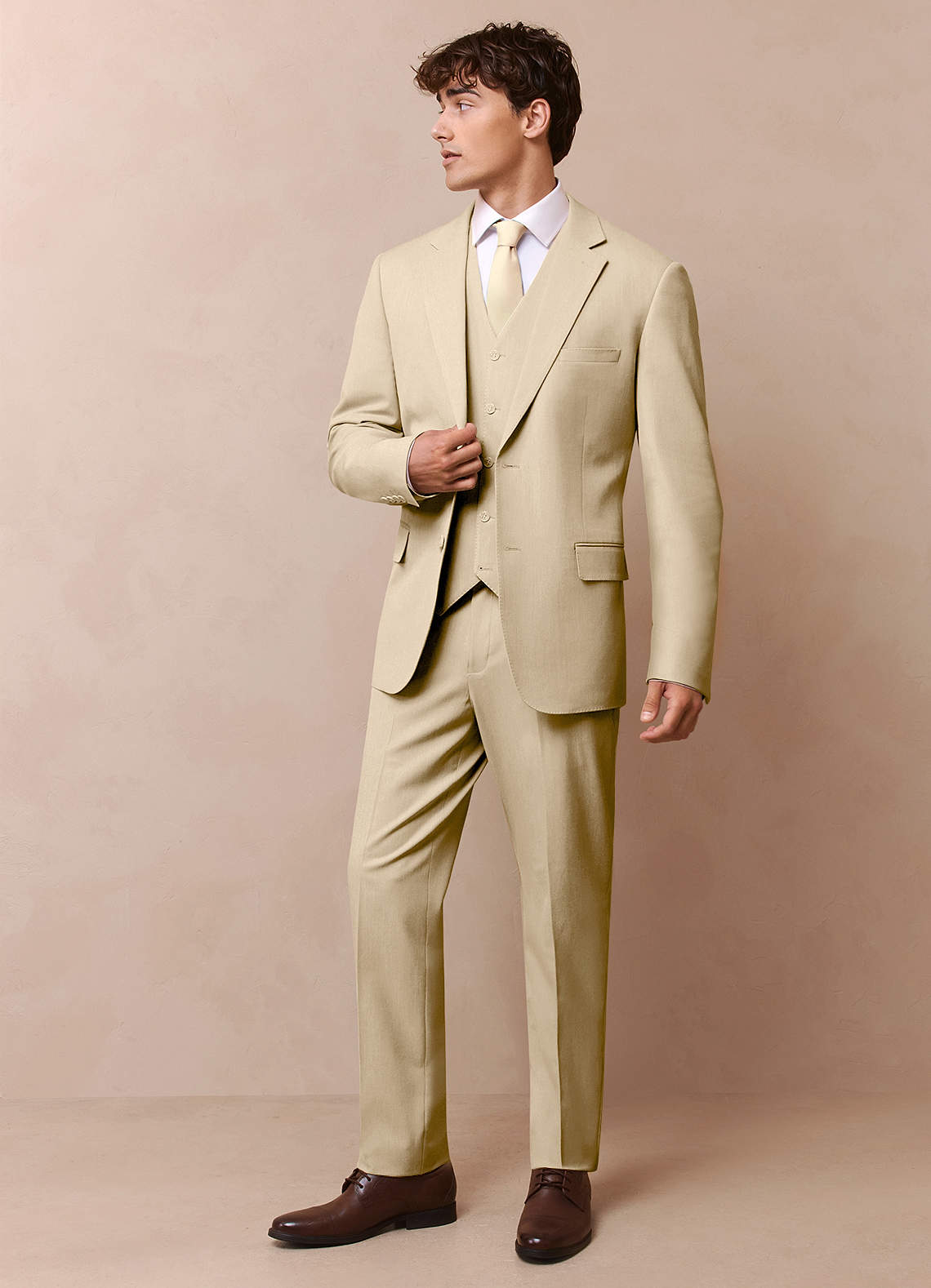 front James Champagne Structured Stretch Dress Pants