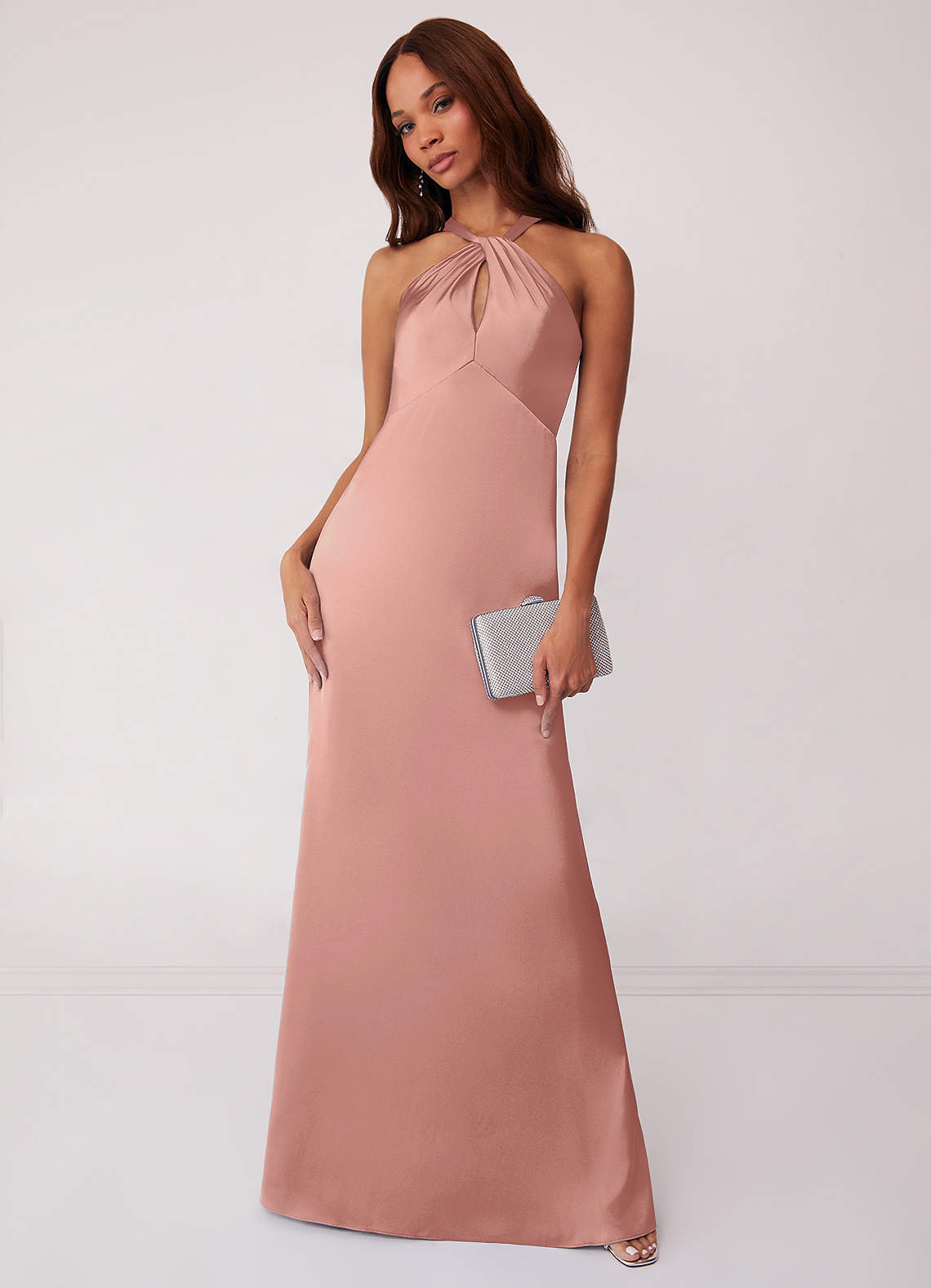 Barbie ♥ Azazie Robes de demoiselle d'honneur Robe Fourreau en Satin extensible Rosette image1