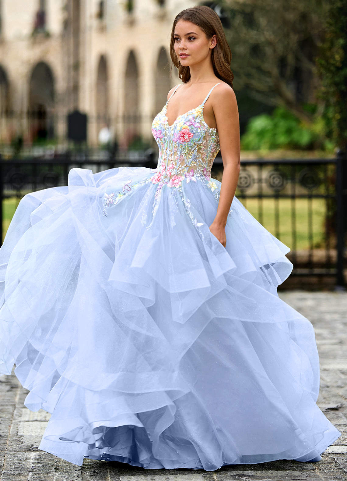 Goartrume Sky Blue Mermaid Tulle Prom Dress Prom and Homecoming Dresses |  Azazie AU