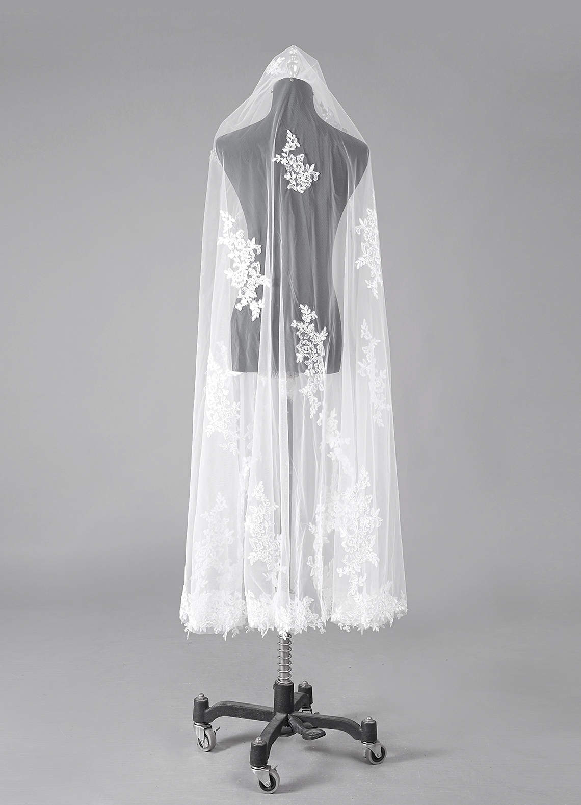 front Diamond and Lace Waltz Veil