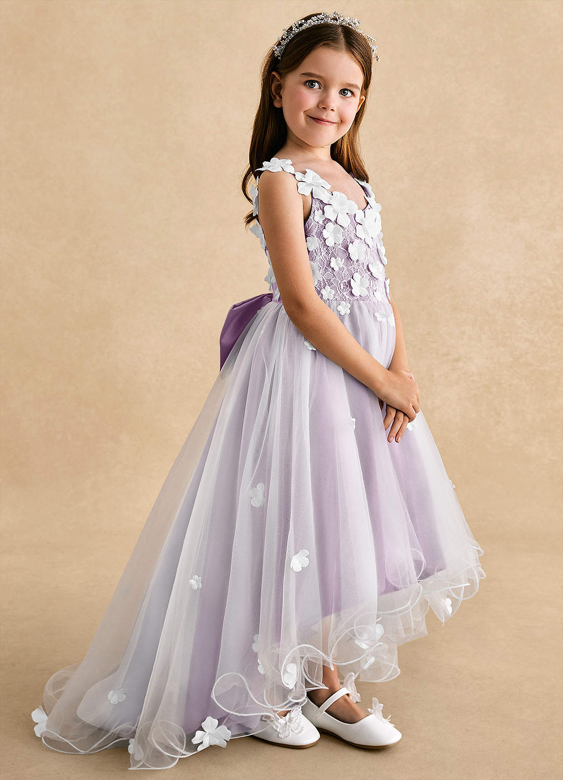 Azazie Celia Wisteria A-Line Lace Tulle Dress | Azazie