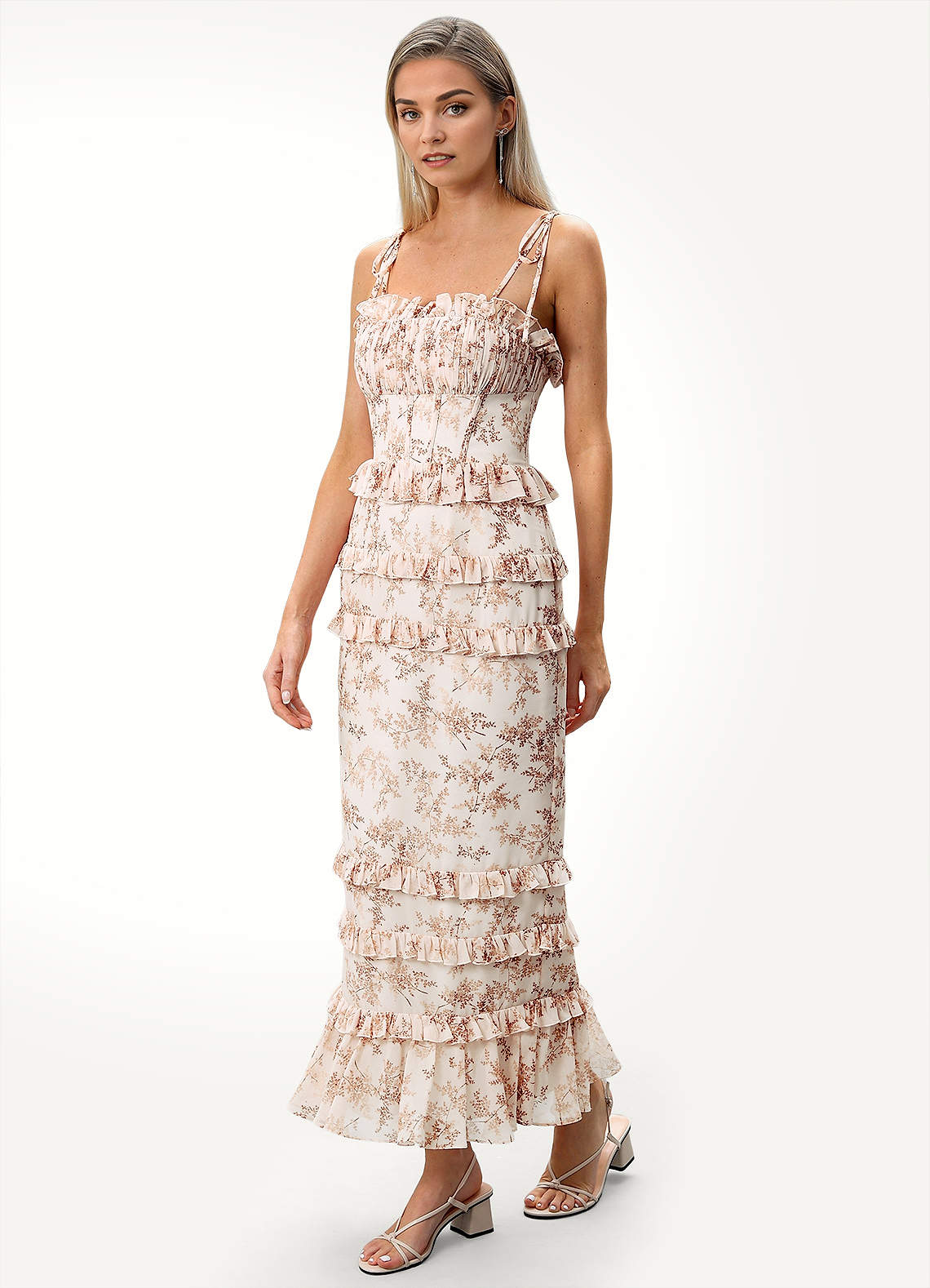 Subtle Ruching Summer Maxi Floral Dress Subtle Ruching Summer Maxi Floral Dress