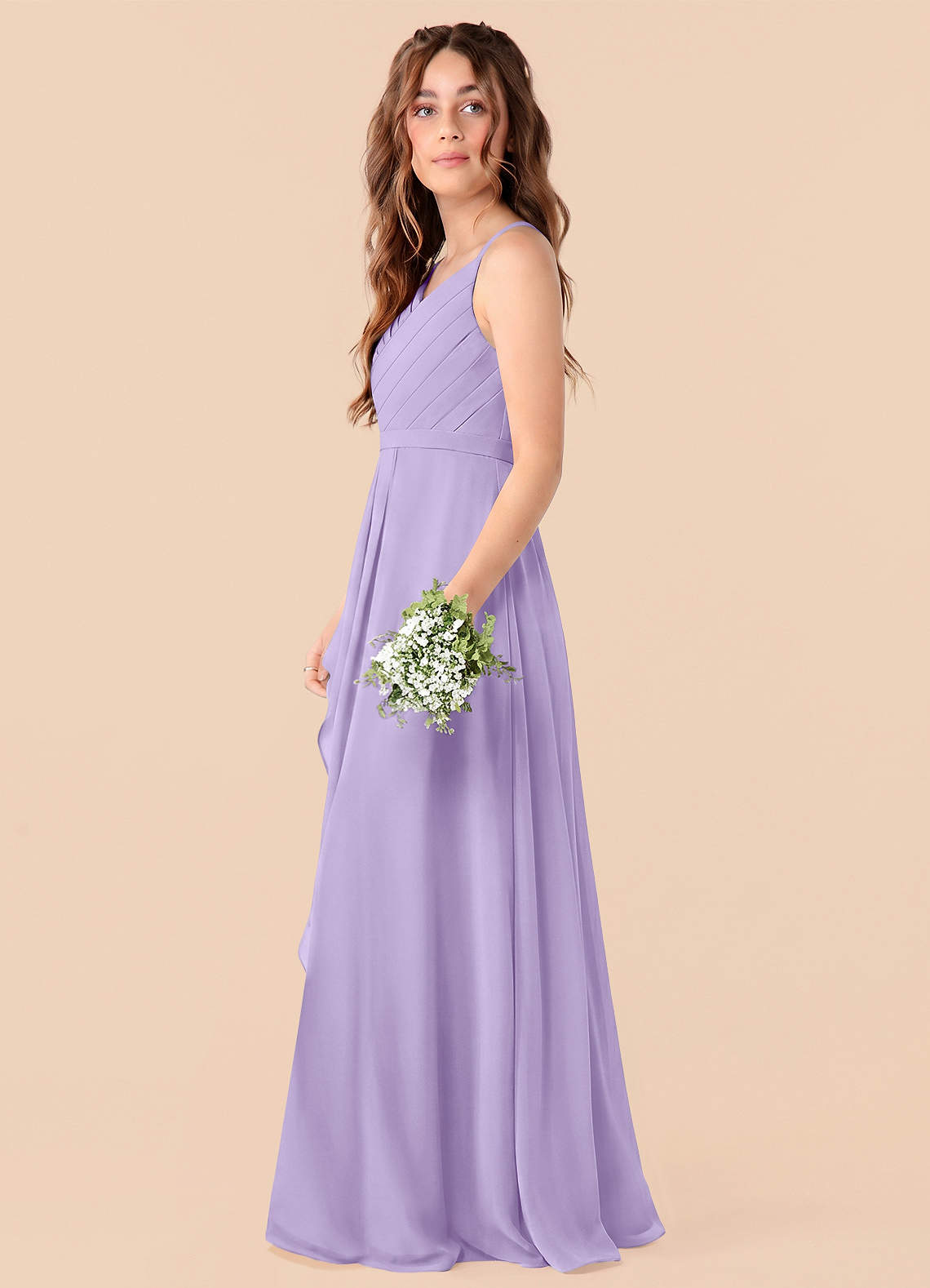 junior bridesmaid dresses lilac Dusty Lilac Bridesmaid Dress Chiffon Size Medium