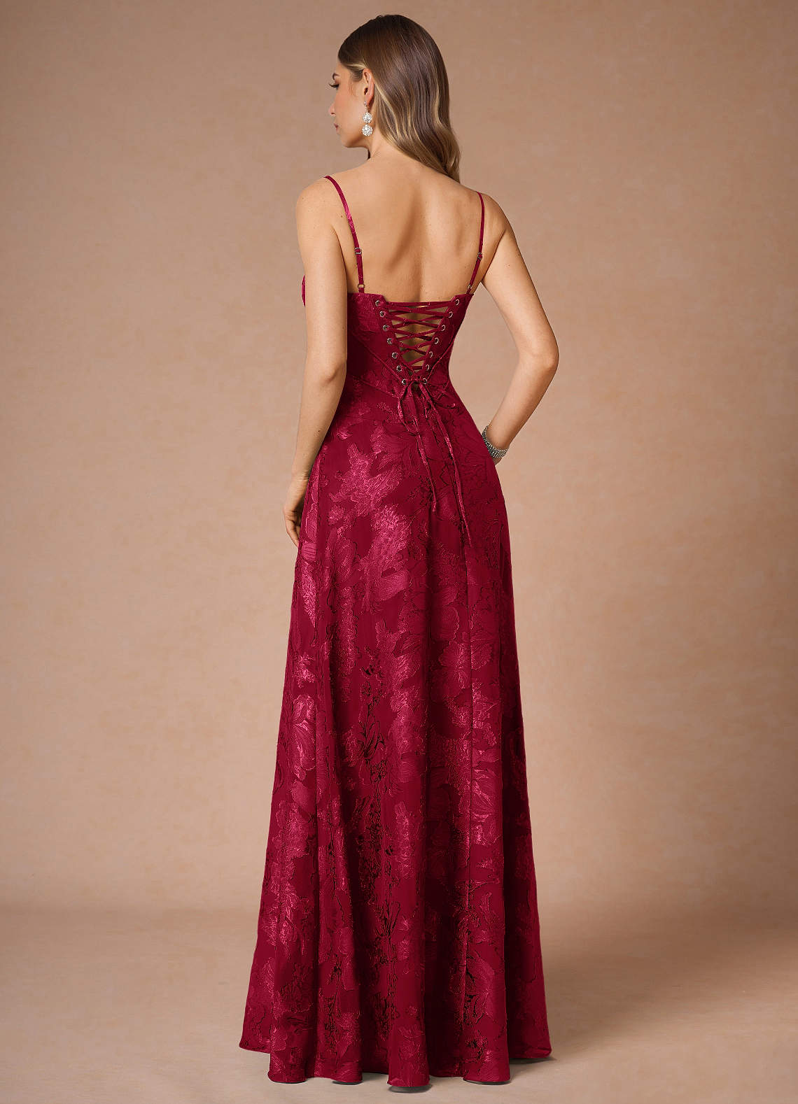 Thalyn Ruby Red Long Prom Dress
