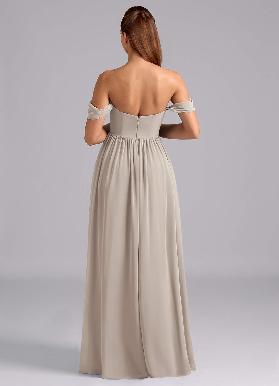 Azazie Saige Maternity Bridesmaid Dresses A-Line Pleated Chiffon Floor-Length Dress image1