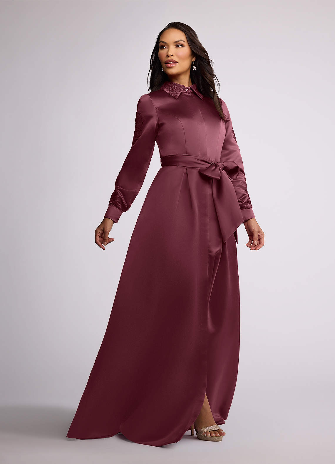 Full Length Tunic Satin Dress Xscape Women's Satin Shirtdress Gown Olive 14 Full Length Tunic Satin Dress Xscape Women's Satin Shirtdress Gown Olive 14