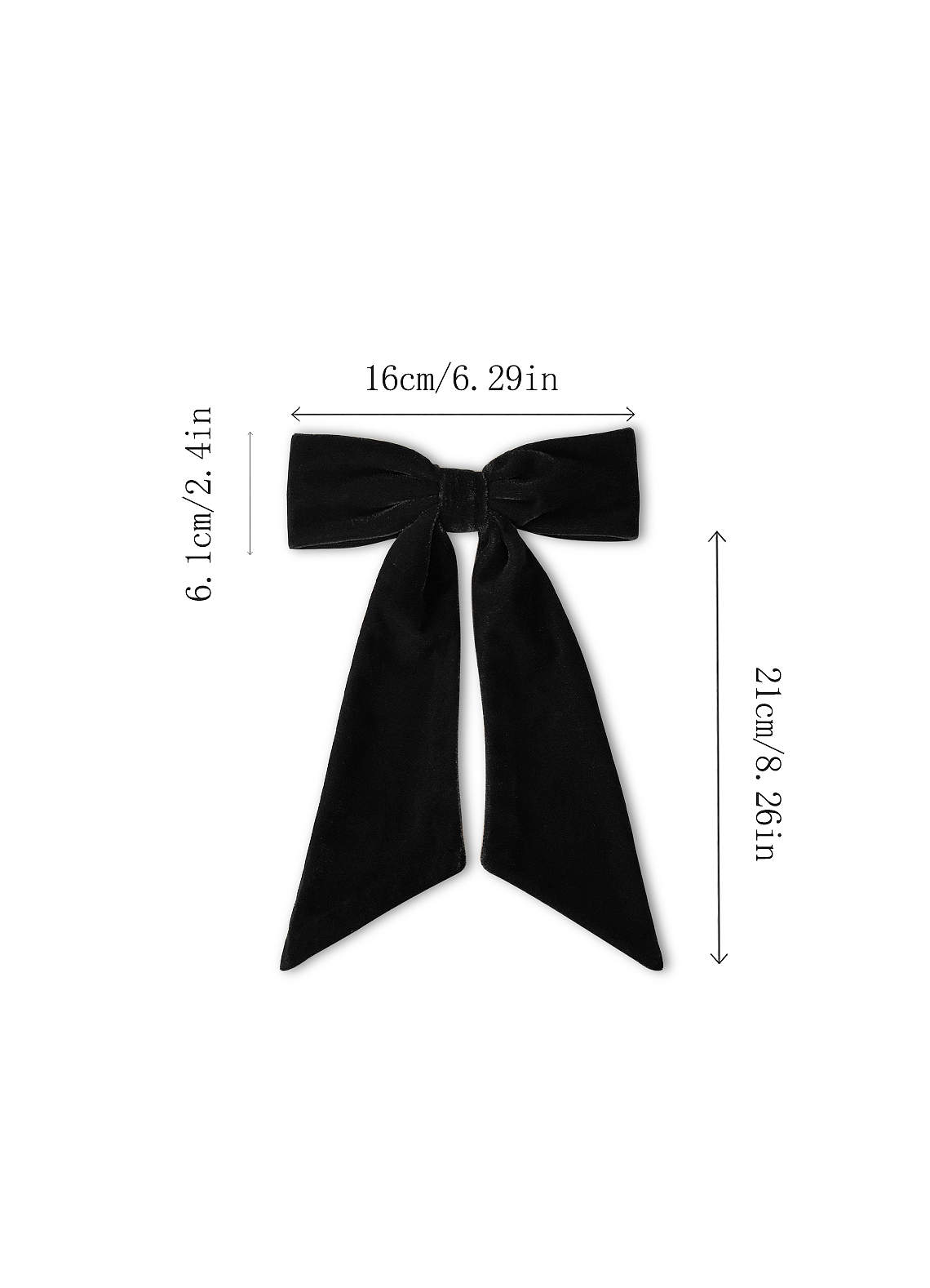 front Matching Color Velvet Bow Hair Clip