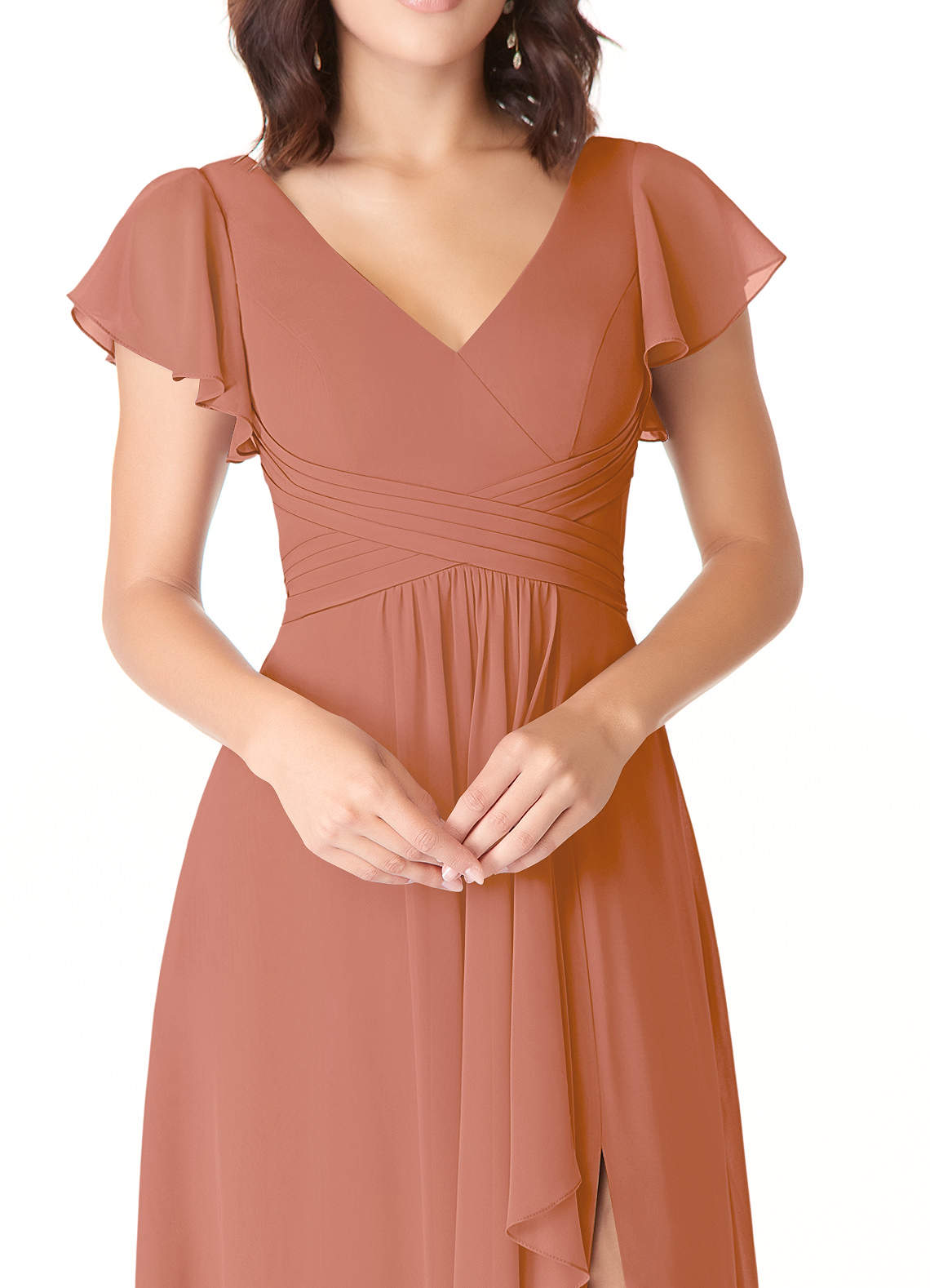 Azazie Omari Bridesmaid Dresses MAI TAI A-Line Chiffon Dress image4