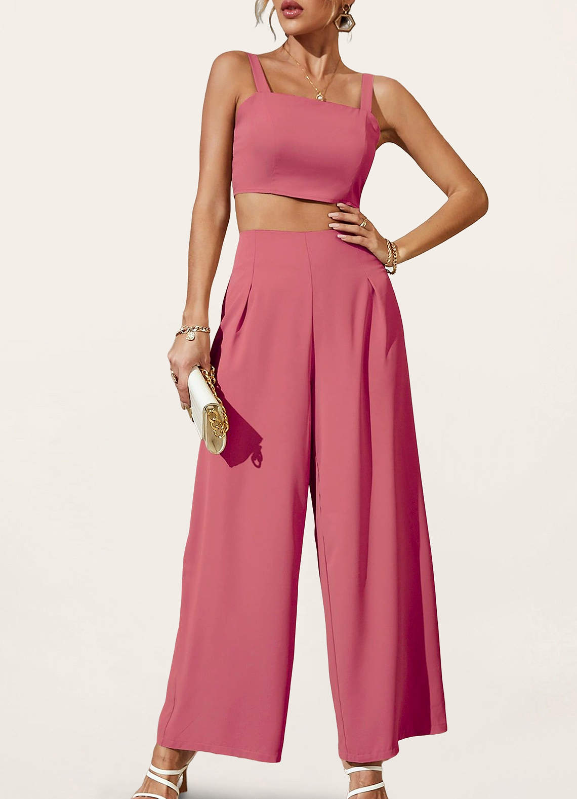 pink color jumpsuit