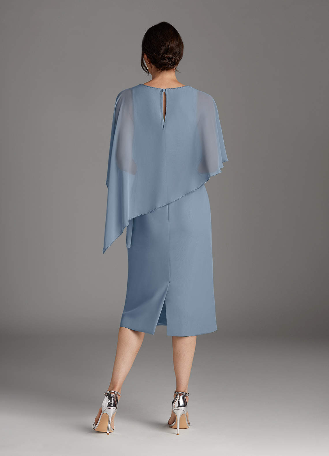 Azazie Sparrow Mother of the Bride Dresses Dusty Blue Sheath Sequins Chiffon Dress image3