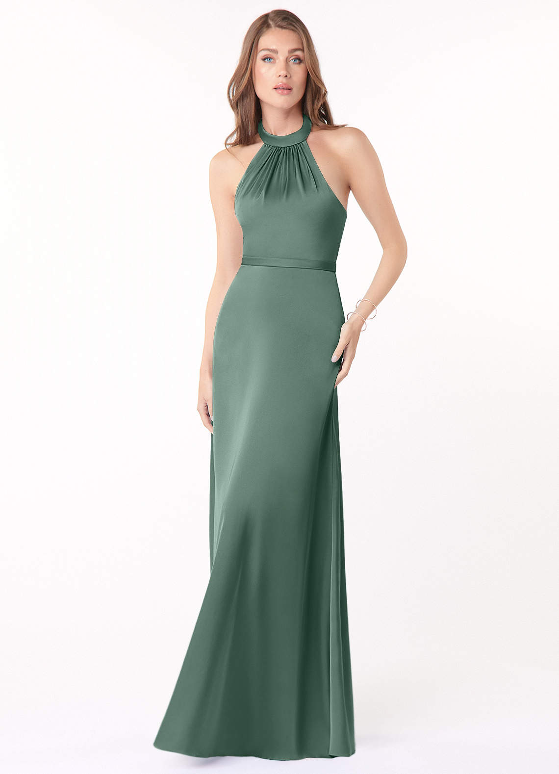 azazie delmar stretch satin dress Azazie Delmar