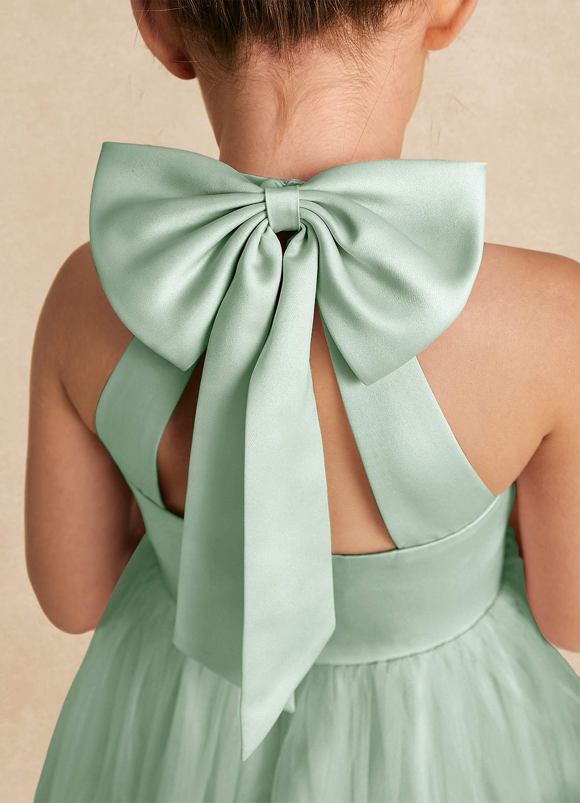 Azazie Bev Flower Girl Dresses Agave A-Line Convertible Tulle Dress image4