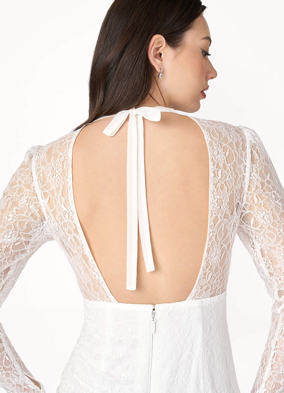 【AAKE】LAYERED LACE MINI OPS Black Tiered Lace Cut-Out Mini Dress