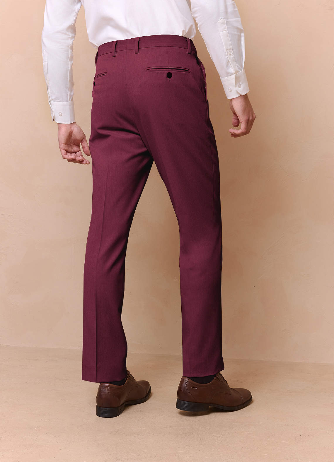 front James Burgundy Structured Stretch Dress Pants