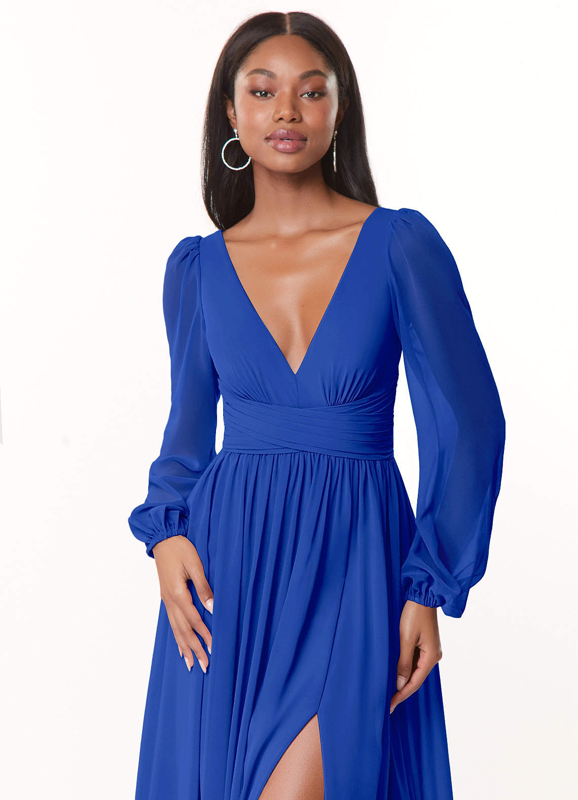 Azazie Norah Royal Blue Chiffon Bridesmaid Dresses | Azazie