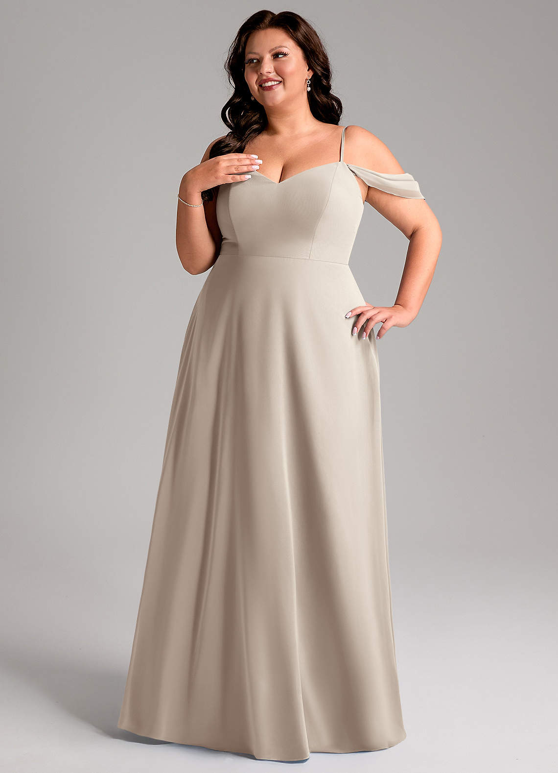 【ローズページ】アウイナイト➂TOPグレード Azazie Marley Frost Chiffon Bridesmaid Dresses | Azazie
