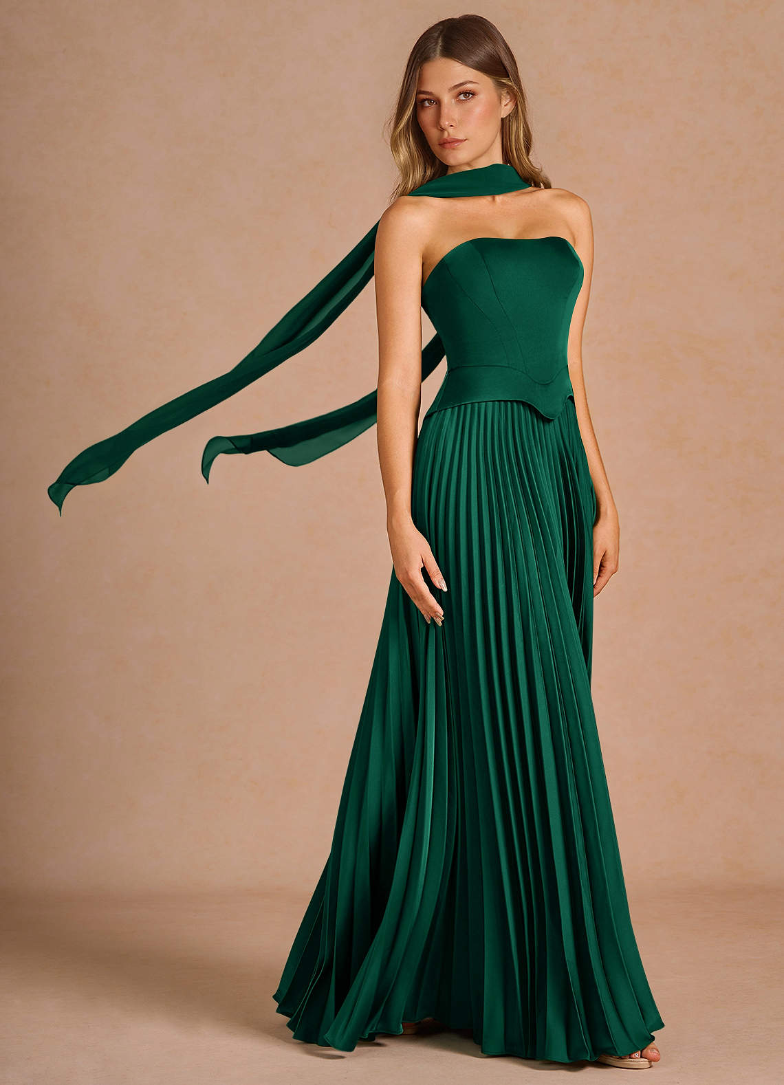 slim fit dress slacks San antonio satin midi dress emerald green – azura rose main image 0