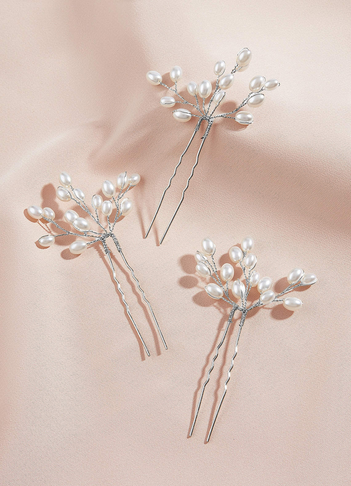 front Pearl Beaded Hairpin Set