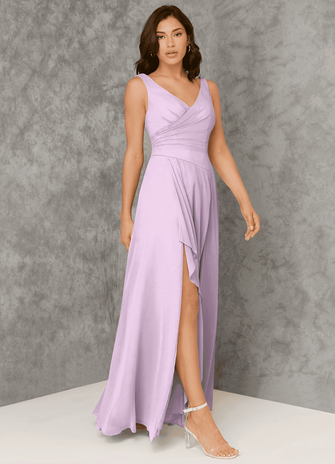 Azazie Kori Lilás Fosco Vestidos de madrinha Azazie