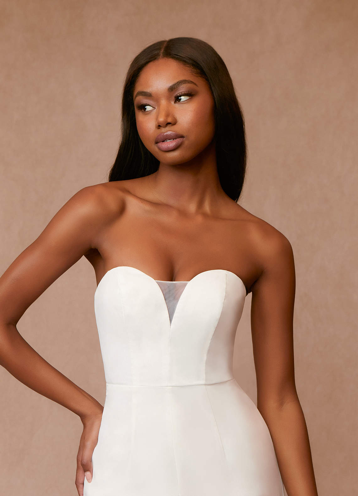 Azazie Tamara Wedding Dresses Diamond White Pant Styles Strapless Chiffon Dress image5