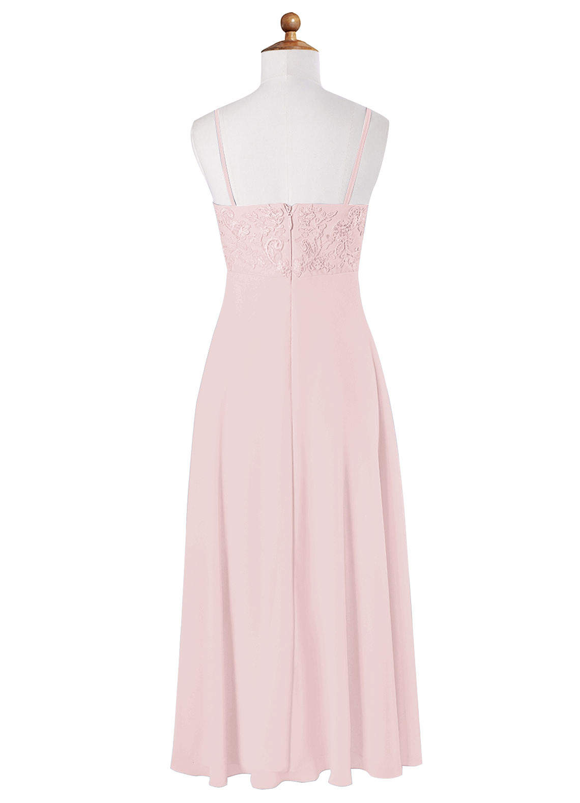 Azazie Sonya A-Line Lace Chiffon Floor-Length Junior Bridesmaid Dress image1