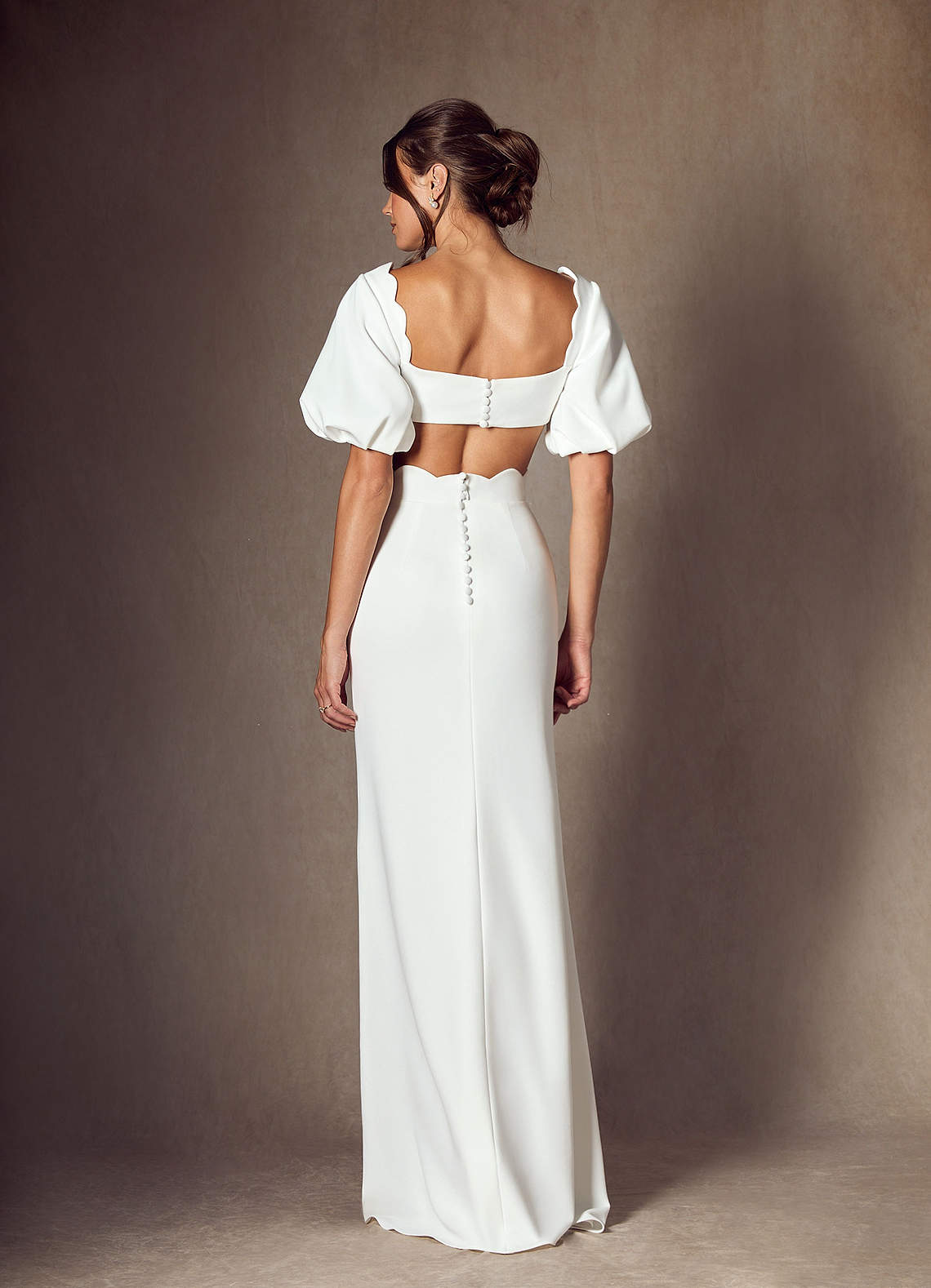 Azazie Karlee Wedding Dresses Diamond White Sheath Sweetheart Neckline Stretch Crepe Dress image3