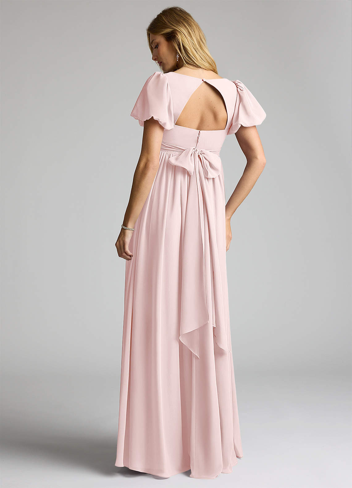 maternity bridesmaid dresses pink Azazie Allessia Stretch Satin Dress