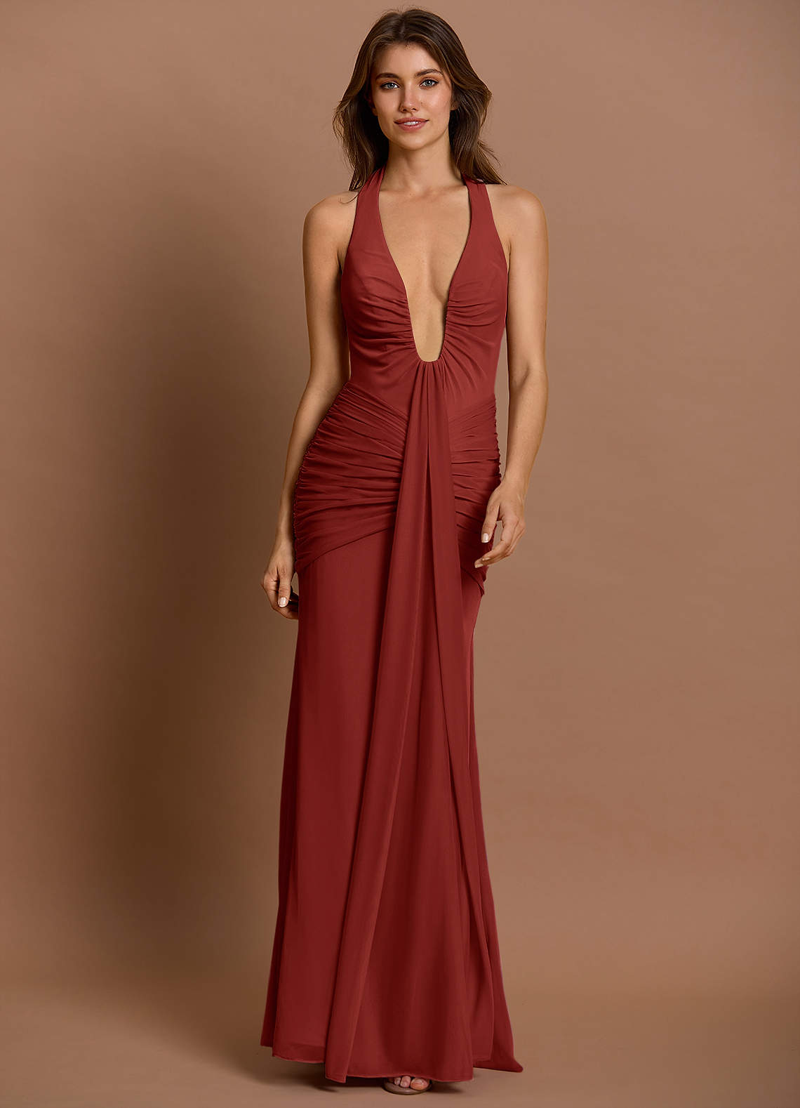 Erin Terracotta Maxi Dress Ready to Ship | Azazie