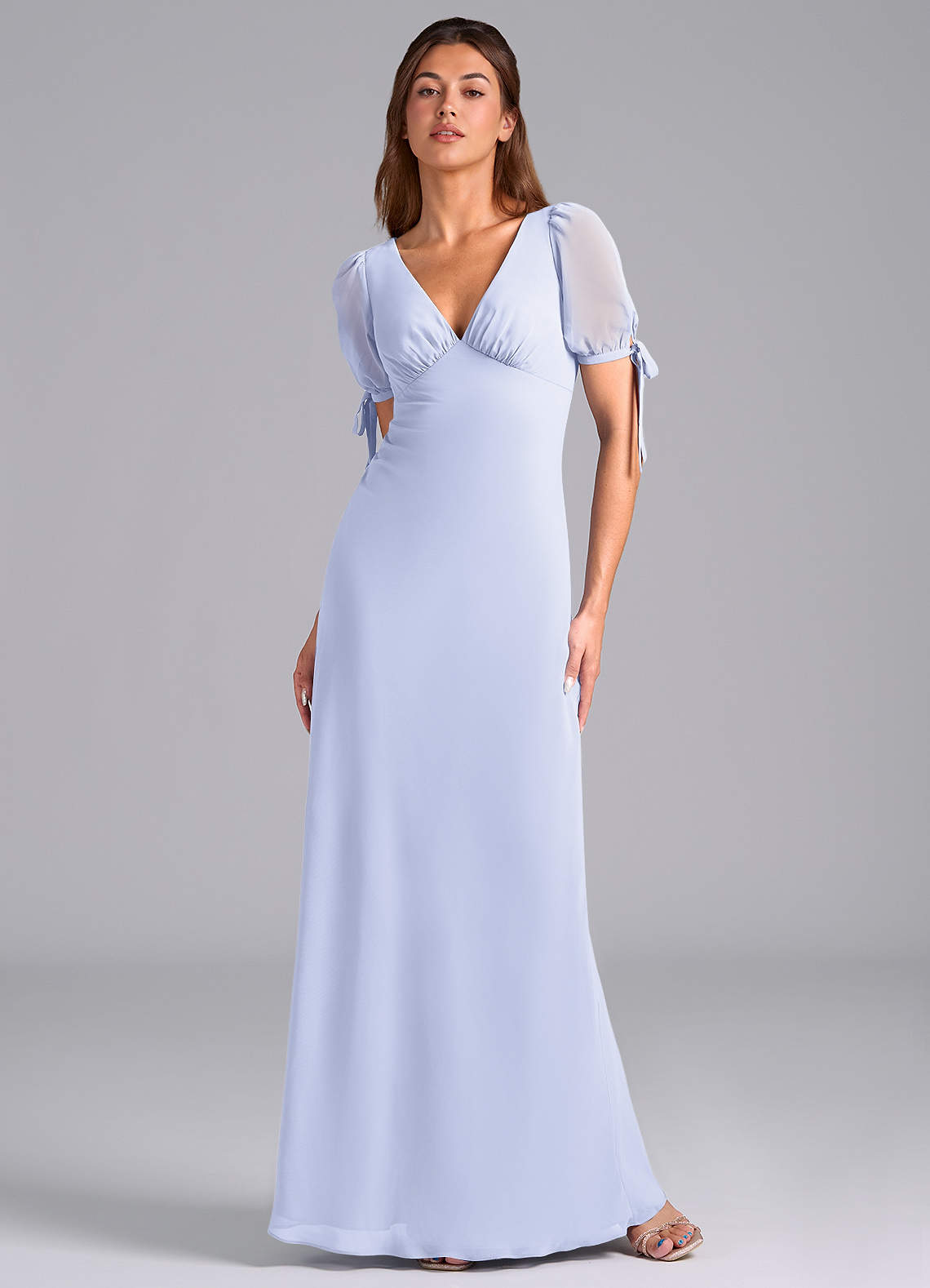 Azazie Pheby Bridesmaid Dresses Lavender A-Line Pleated Chiffon Dress image1