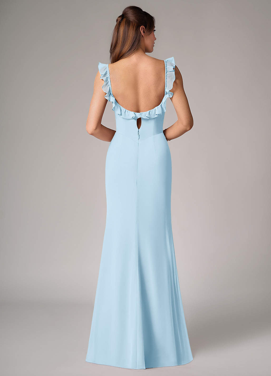 Azazie Callie Bridesmaid Dresses Sky Blue Mermaid Side Slit Chiffon Convertible Dress image1