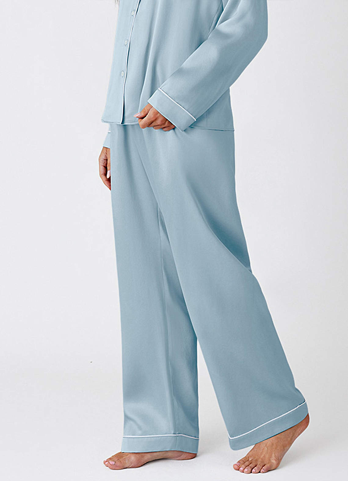 front 100% Washable Silk Pajama Pants