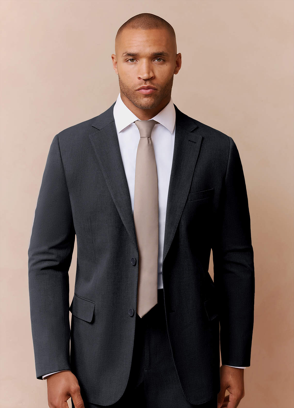 front Savile Charcoal Wool Blend Suit Jacket