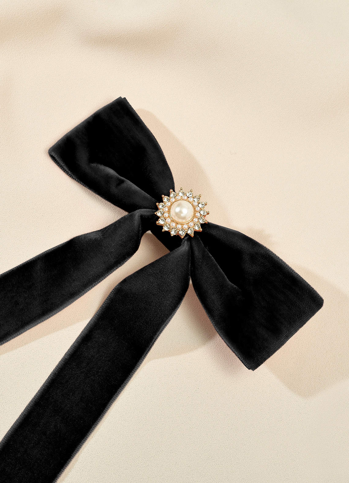 front Velvet Bow Hair Clip