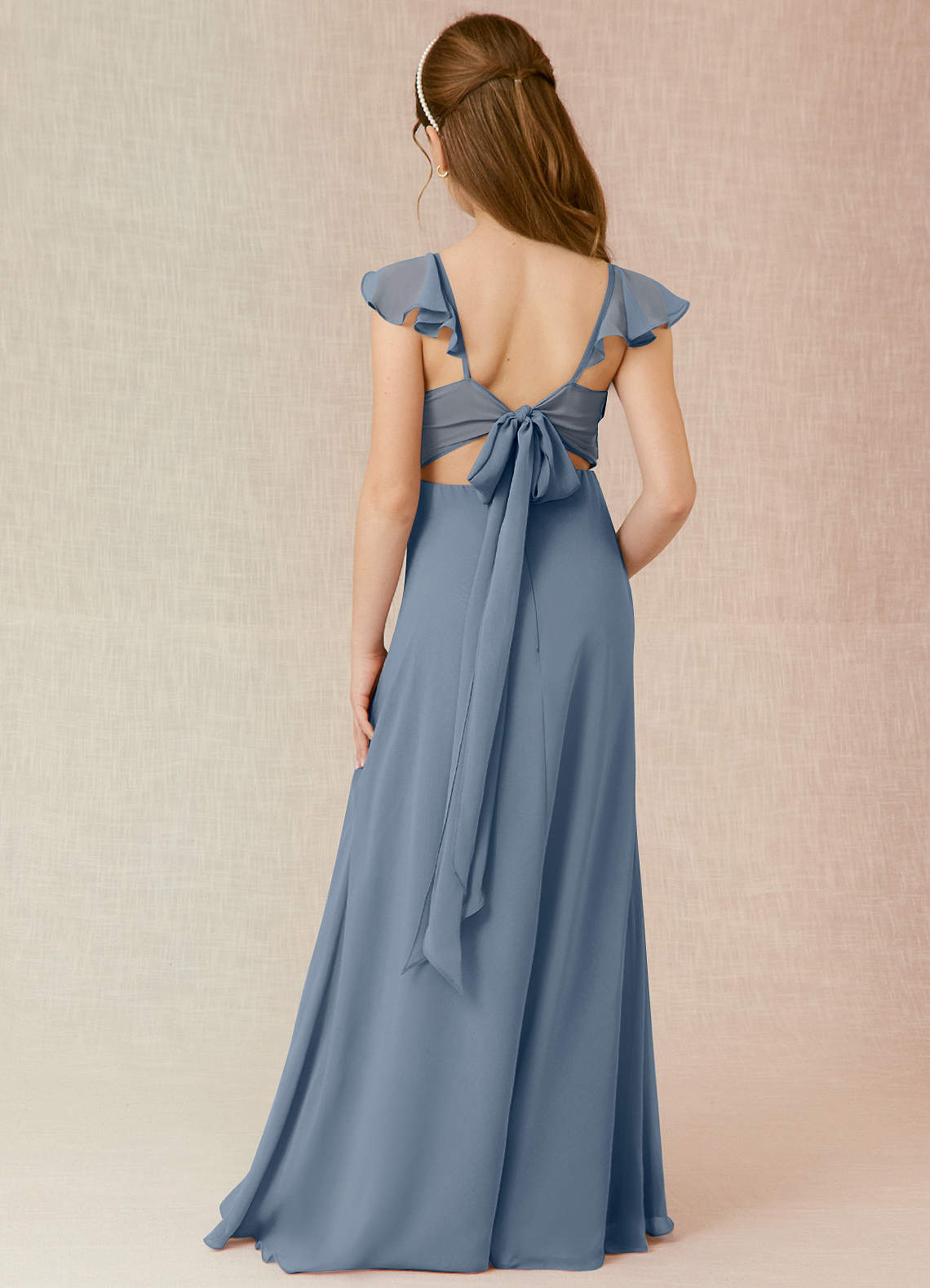green emerald velvet dress Off the Shoulder Ruched V-Neck Floor Length Junior Bridesmaid Dress