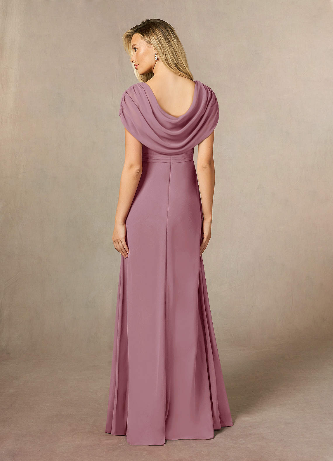 【Alice Martha】 Murfy Suede 3色 Azazie Mary Vintage Mauve A-Line Side Slit Chiffon Dress