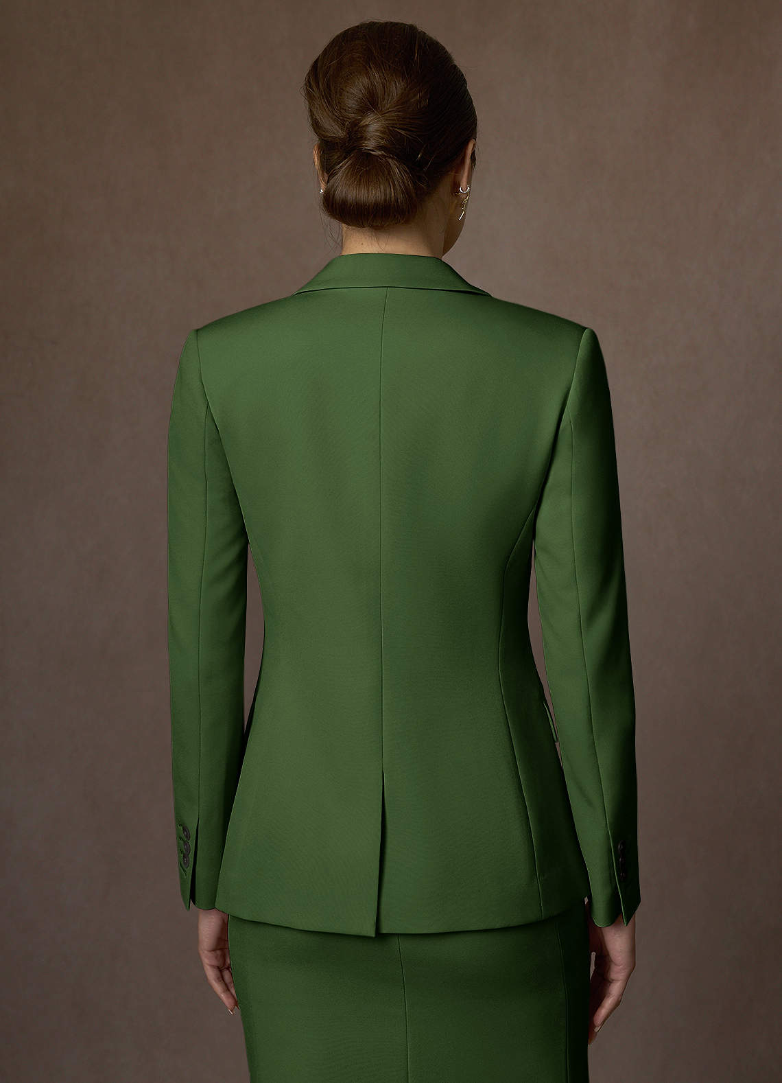 front Kennedy Olive Structured Stretch Dress