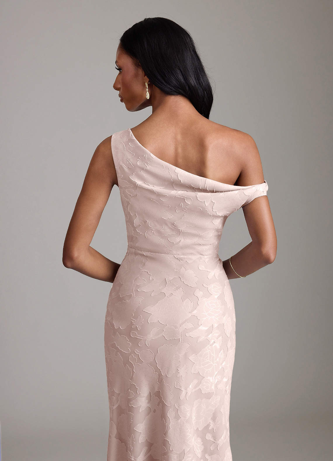 Azazie Emerson Vestidos de damas de honor Vestido de Rosa Rubor de Devorado Floral de Corte Sirena con Vestidos sin tirantes image6