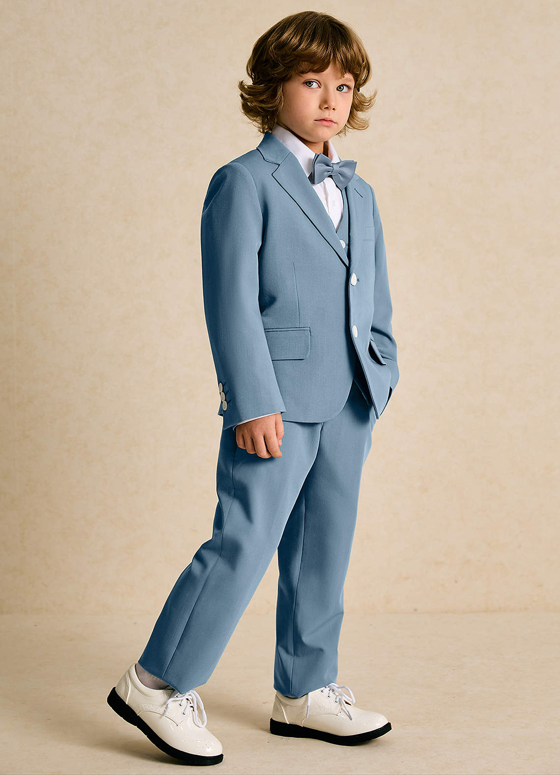 front Oliver Boys Light Blue 5-Piece Suit