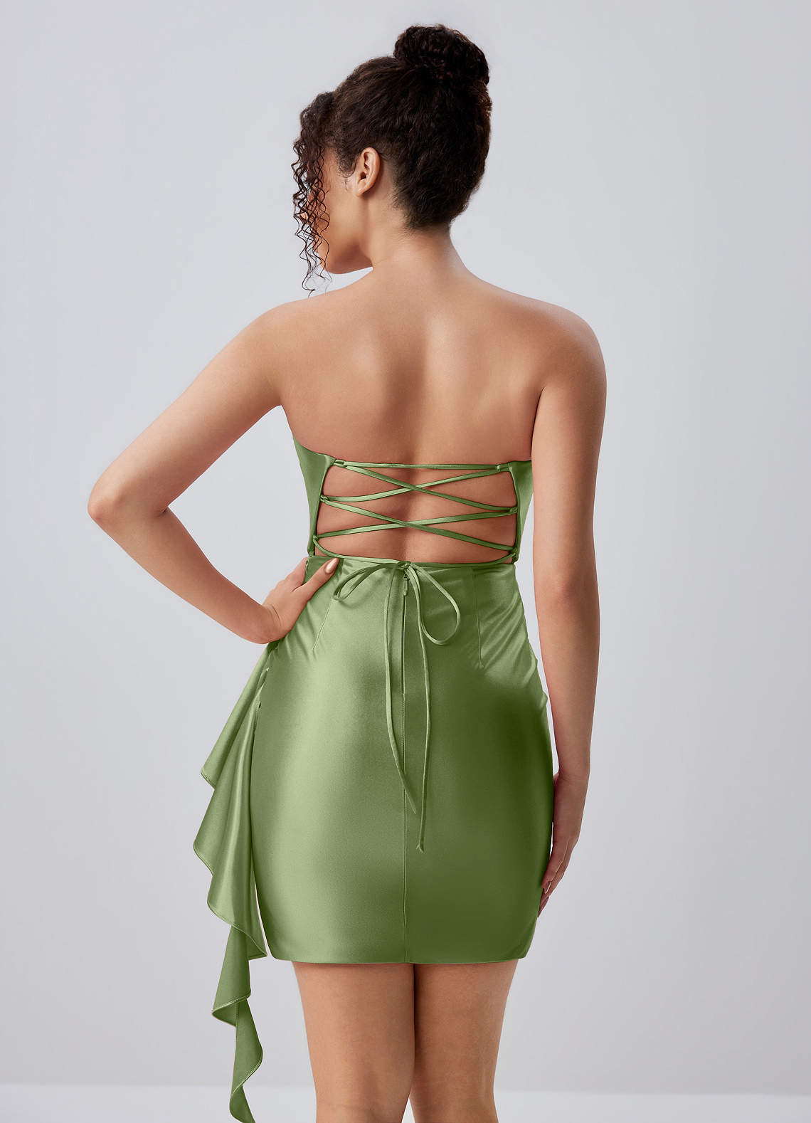 green silk mini dress Irena Strapless | | Womens 32 Waist RAINEY MINI DRESS - PISTACHIO