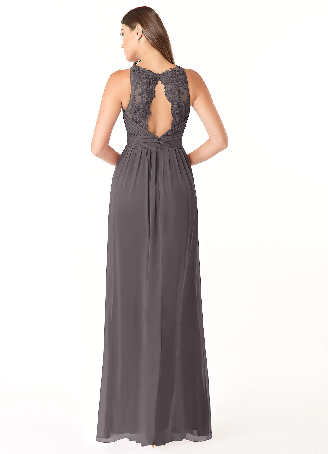 Azazie Luz Steel Grey Chiffon Bridesmaid Dresses | Azazie IE