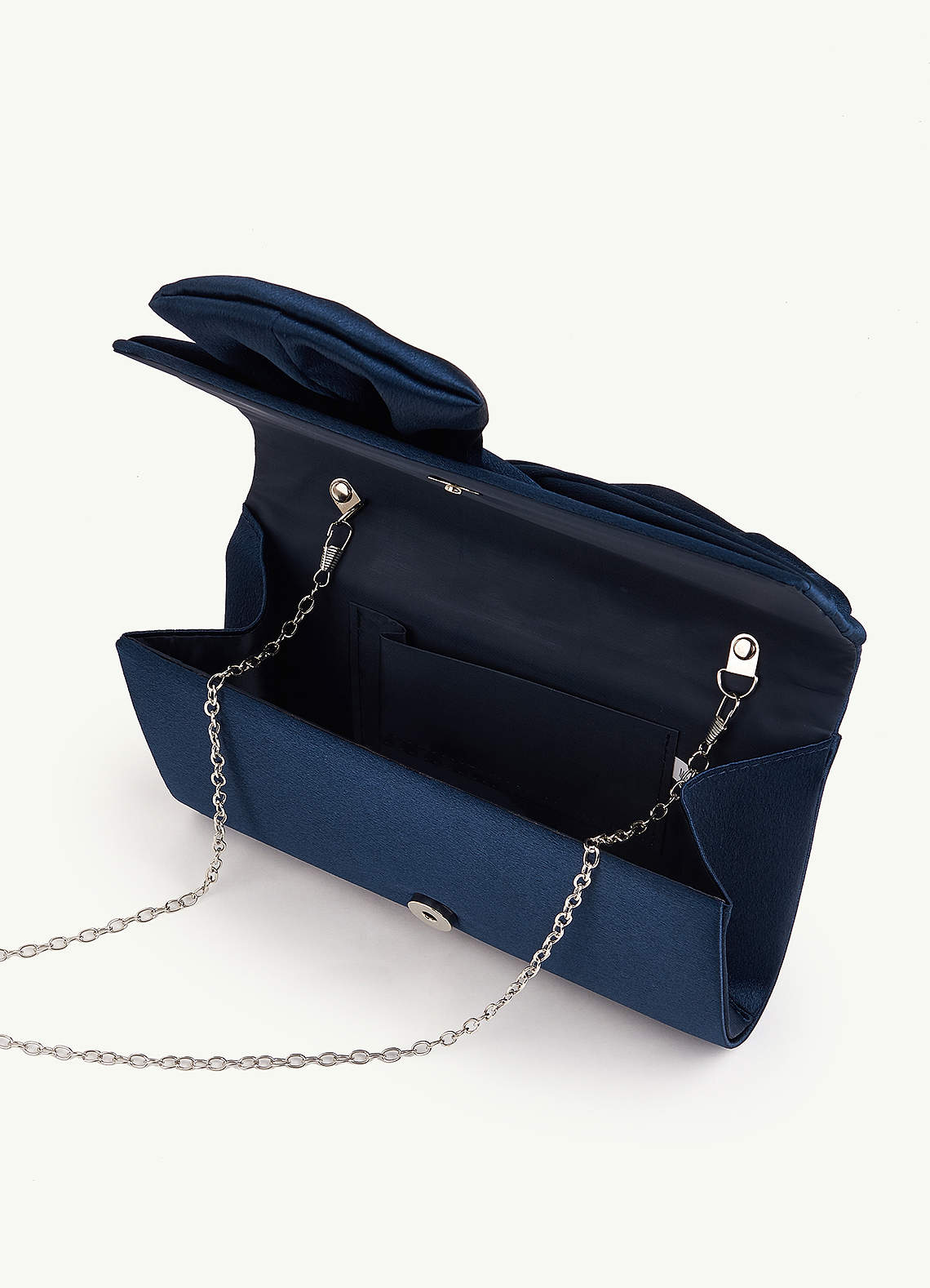 front Satin Twist Bow Clutch
