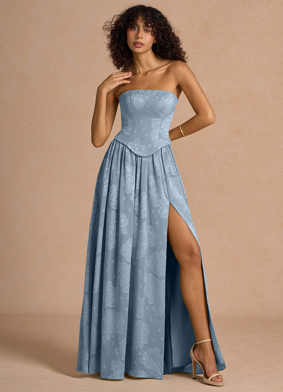suknia Niebieski Pudrowy Maxi Isaura image3