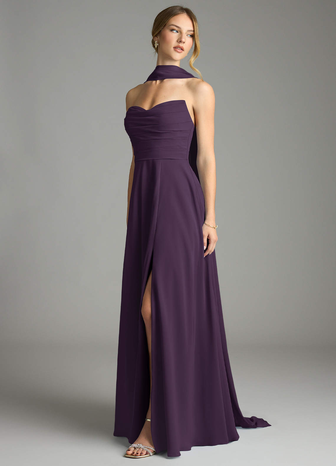 plum chiffon bridesmaid dresses Dark Plum Chiffon Bridesmaid Dresses