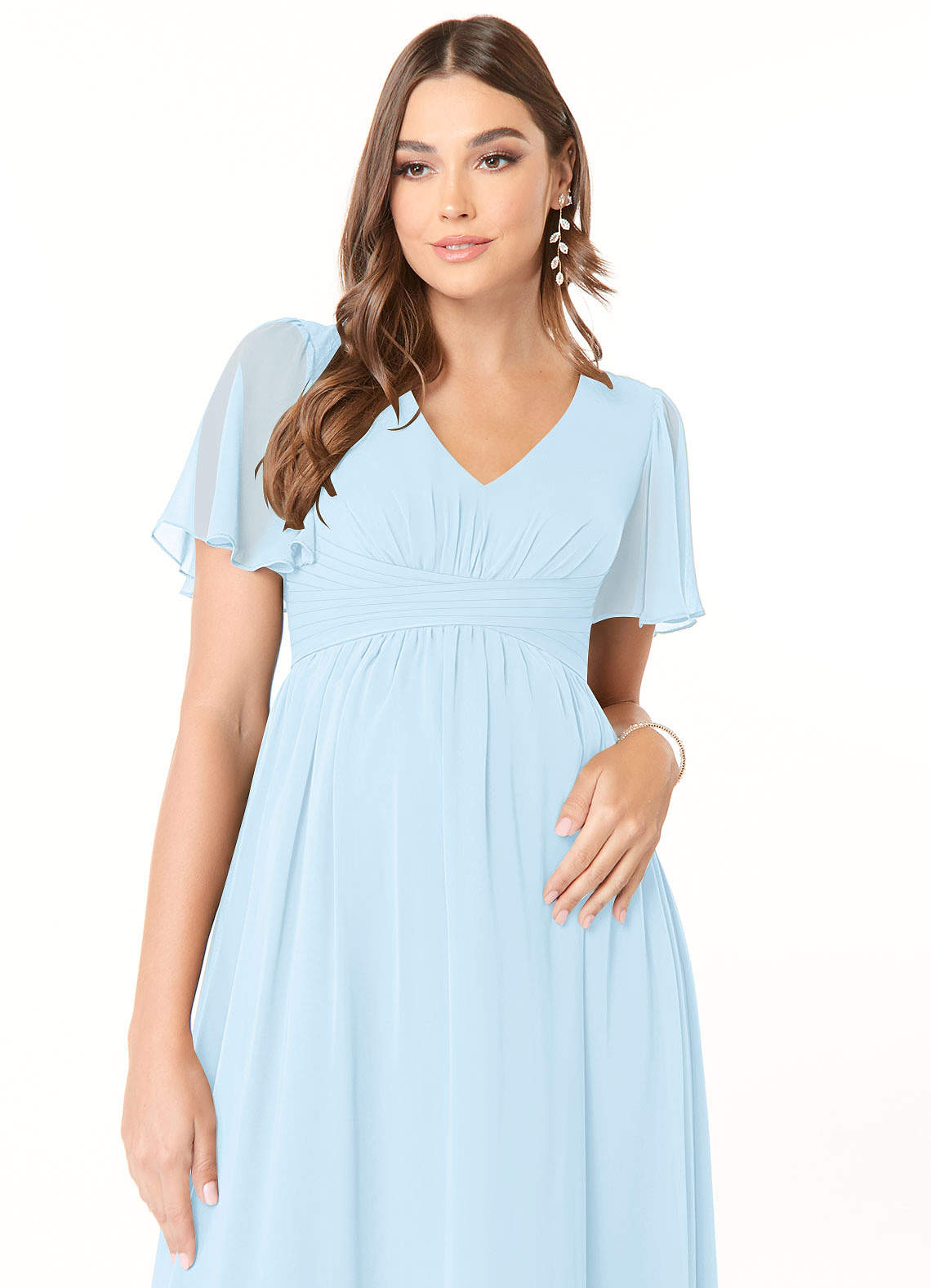 Azazie Verna Sky Blue Maternity Bridesmaid Dresses Azazie