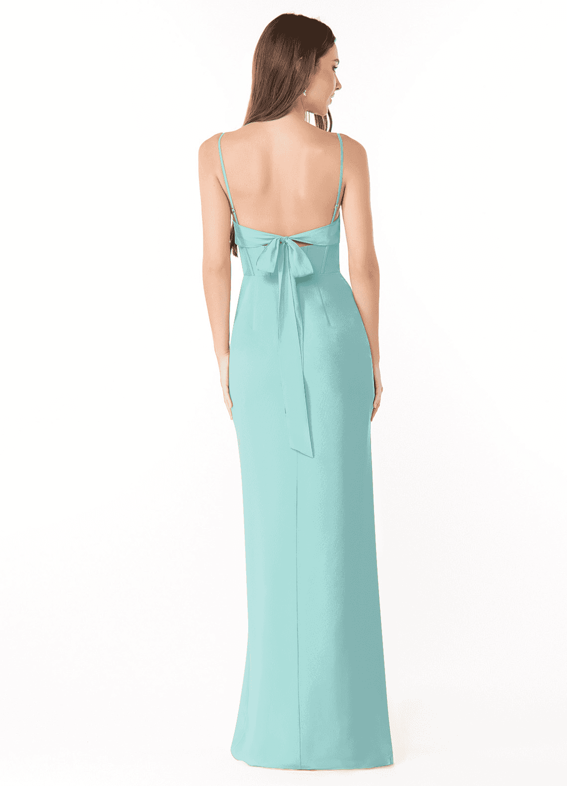 strapless open back dress Blue Strapless Flowy Maxi Dress main image 1