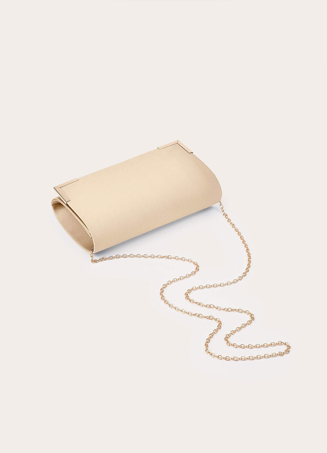 front Matching Color Matte Satin Envelope Clutch Bag