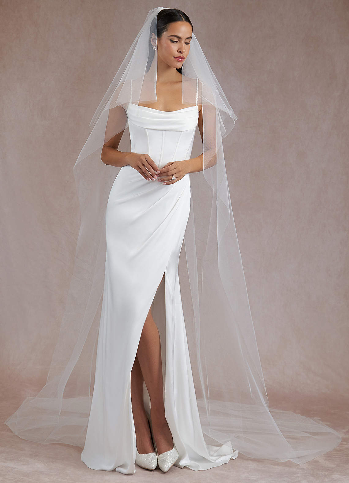 front Valentina Cathedral Veil With Blusher