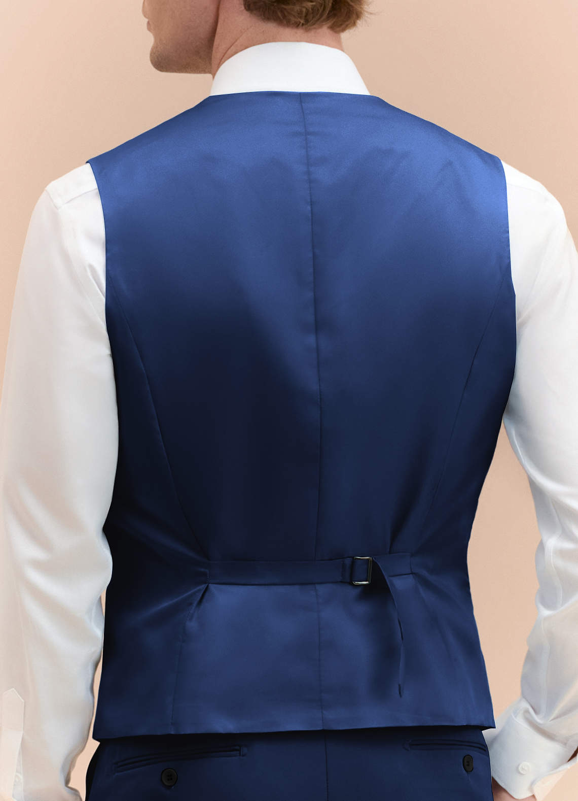 front James Blue Structured Stretch Suit Vest