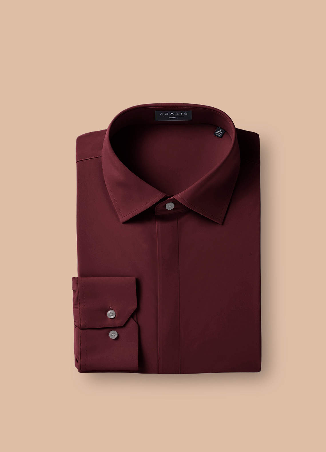 front Noah Burgundy Performance Stretch Dress Shirt
